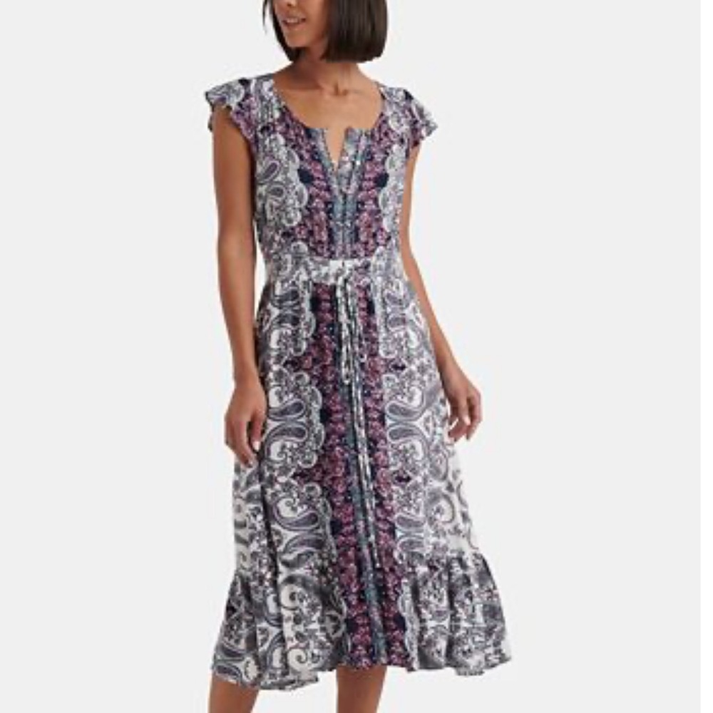 Lucky Brand Felecia Smocked Midi Dress